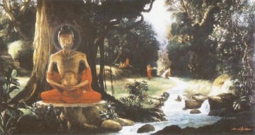 bodhisatta spent six years practising austerities for the realisation of truth and the attainment of enlightenment Buddhism Oil Paintings